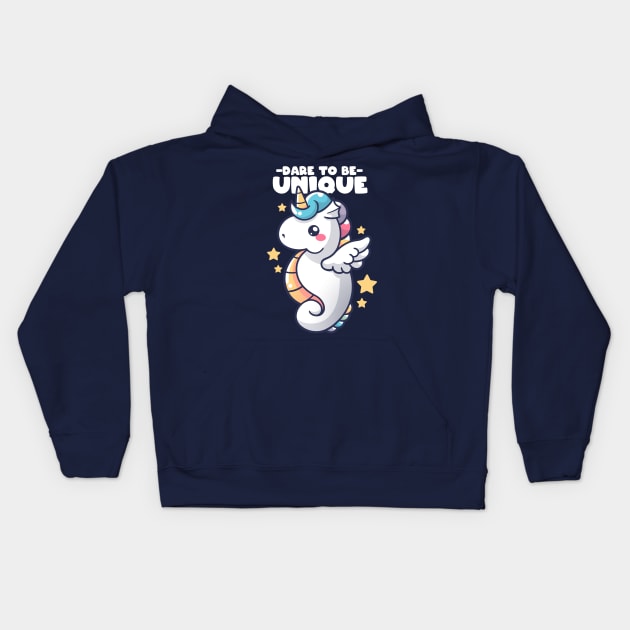 Unique seahorse Kids Hoodie by NemiMakeit